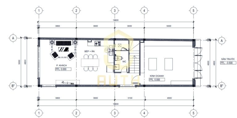 Thiết-kế-MB-tầng-trệt-biệt-thự-Cầu-Đất-hiện-đại